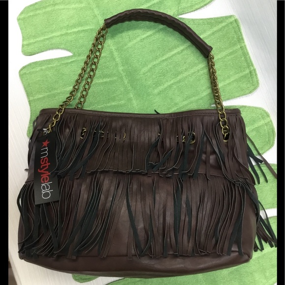 Handbags - NWT Brown Fringe Tote Bag.